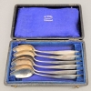 6 cucharas de café Biedermeier, plata, 1820 - 1850