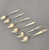 6 cucharas de café Biedermeier, plata, 1820 - 1850