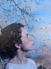 Jorge Pérez Parada, pintura figurativa, atardecer con pájaros, 2020