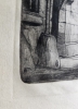 Charles Meryon, grabado original al aguafuerte \"La Rue des Mauvais Garçons\", París, 1854