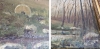 Paisaje costumbrista catalán, pintura al óleo, siglo XIX-XX