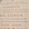 Cartel de toros de 1899, Salamanca (Guerrita y Antonio Montes), doble cara enmarcado con cristal