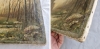 Paisaje costumbrista catalán, pintura al óleo, siglo XIX-XX