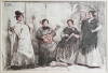 José Peris Aragó y Pepe Peris Panach, dibujo costumbrista original, escuela valenciana, mediados del siglo XX