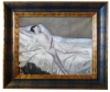 Emmanuel Charles Bénézit, pintura, desnudo de mujer sobre cama, 1929