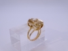 Sortija / Anillo art déco con gran cuarzo citrino, talla esmeralda, oro 18k, años 40
