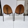 Juego de 6 sillas «A6», Joseph-André Motte para Steiner, madera y cuero, Francia, años 2000