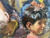 Ignacio Gil Sala, óleo sobre lienzo, Mujeres y niños en Ibiza, impresionismo español, años 60