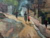 Antoni Llobet Aracil, Paisaje con figuras, óleo sobre lienzo, 1940