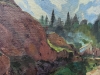 Antoni Llobet Aracil, Paisaje con figuras, óleo sobre lienzo, 1940