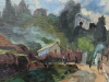 Antoni Llobet Aracil, Paisaje con figuras, óleo sobre lienzo, 1940