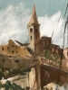 ”Paisaje Balear con Ciudad Amurallada”, J. García Altafulla, años 50 del siglo XX