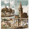 ”Paisaje Balear con Ciudad Amurallada”, J. García Altafulla, años 50 del siglo XX