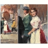 “Dos Escenas de Barcelona de la Belle Époque”, J. Puigsegur, años 80-90 del siglo XX