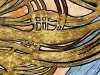 Plato de terracota pintado, art nouveau, sin firmar