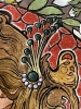 Plato de terracota pintado, art nouveau, sin firmar