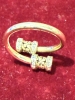 Conjunto de joyas de 2 piezas, oro amarillo y circonites 