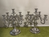 Pareja de candelabros de cinco luces en plata de ley 925