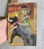Óleo sobre tablilla, escena taurina, escuela española fauvista / postimpresionista, siglo XX
