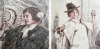 José Peris Aragó y Pepe Peris Panach, dibujo costumbrista original, escuela valenciana, mediados del siglo XX