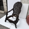 Sillón angloindio, madera de padauk, época victoriana, Birmania / República de la Unión de Myanmar, circa 1880