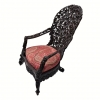 Sillón angloindio, madera de padauk, época victoriana, Birmania / República de la Unión de Myanmar, circa 1880
