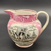 Jarra Sunderland de cerámica rosa ”Sailors Fairwell”, 1850 - 1880
