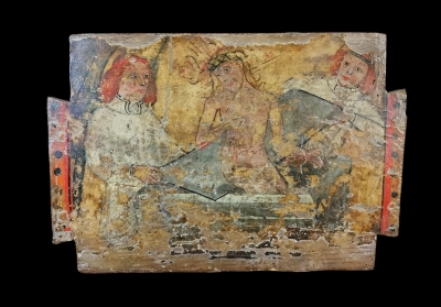 Fragmento de retablo con escena de la Resurrección, Témpera sobre tabla, Cataluña, siglos XIV-XV