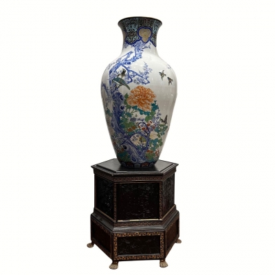 Jarrón de porcelana de Imari, Kachō fūgetsu, Periodo Meiji, Japón, circa 1880