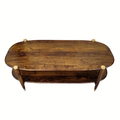 Coffee table “Elanza”, Chehoma, Mid-century, madera de mango, Bélgica, años 2010