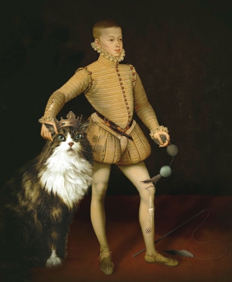 Kerstin Jedwill, fotografía digital, rey con gato, 2022