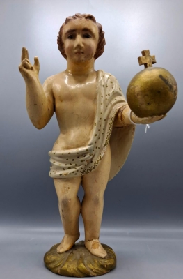 Niño Salvatore Mundi sosteniendo el Orbe y bendiciendo, siglo XIX