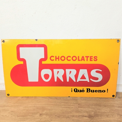 Chapa esmaltada de doble cara de Chocolates Torras, 1950 - 1959