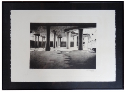 José Manuel Ballester, litografía, estación de Atocha, 1985