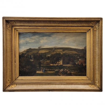 Narcisse Berchère, “Paisaje de Asnières-sur-Seine”, Francia, siglo XIX