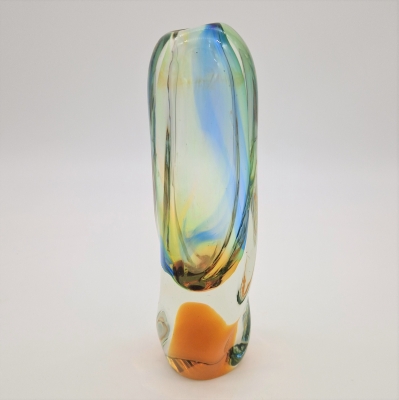 Florero vintage de cristal de Josef Rozinek para Borske Glas, 1960 - 1965