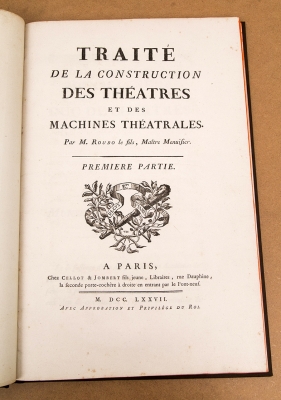 André Jacob Roubo, Traité de la construction des théâtres et des machines théâtrales, 1777