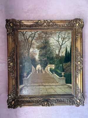Óleo firmado de Tomás Moragas, Roma