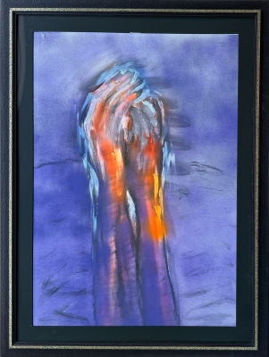 Vicent Calbet Riera, Manos en plegaria, técnica mixta óleo acuarela, 1993
