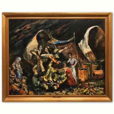 ”Caravana Gitana al Atardecer”, J. García Altafulla, años 50 del siglo XX