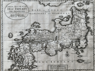 Mapa de Japón, 1738, Isaak Tirion / Albrizzi