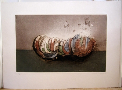 Lucio Muñoz, aguafuerte, gofrado, 1980