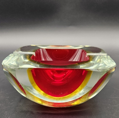 Cenicero de cristal de Murano de Alessandro Mandruzzato, Sommerso, 1950 - 1959