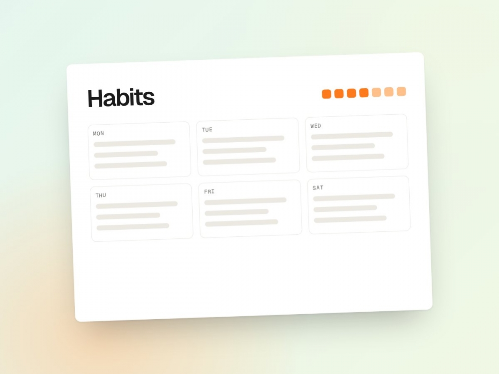 Habit tracker and monthly goals