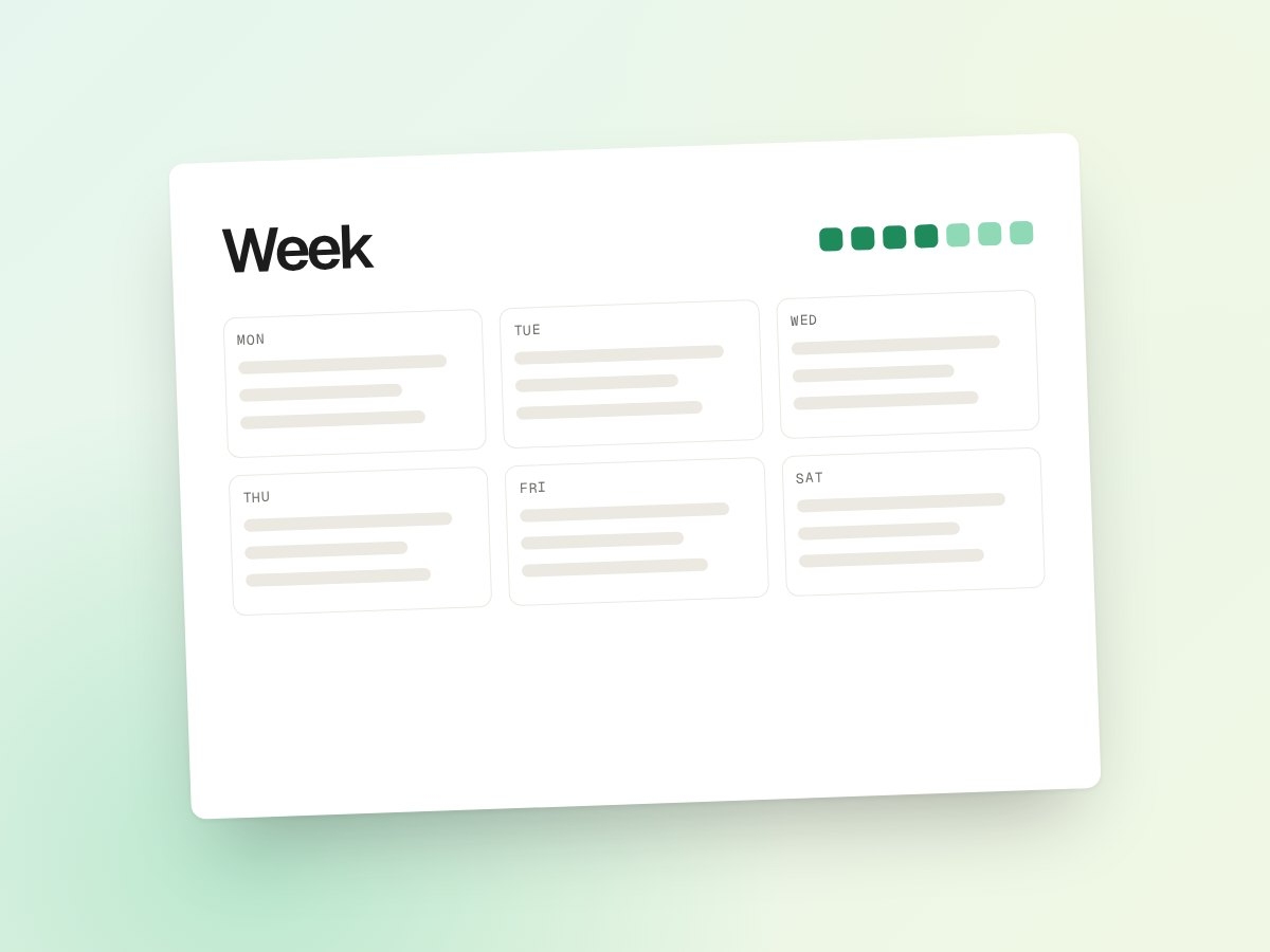 Undated weekly planner